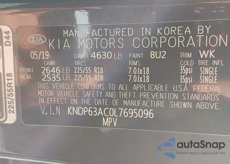 2020 Kia Sportage S from USA, damaged, VIN KNDP63AC0L7695096